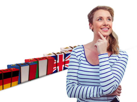 Kobieta dostrzegająca korzyści zagranicznego kursu językowego