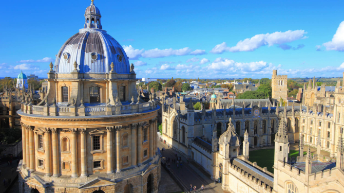 Kurs językowy w Oksfordzie, widok na budynki uniwersytetu Oxford